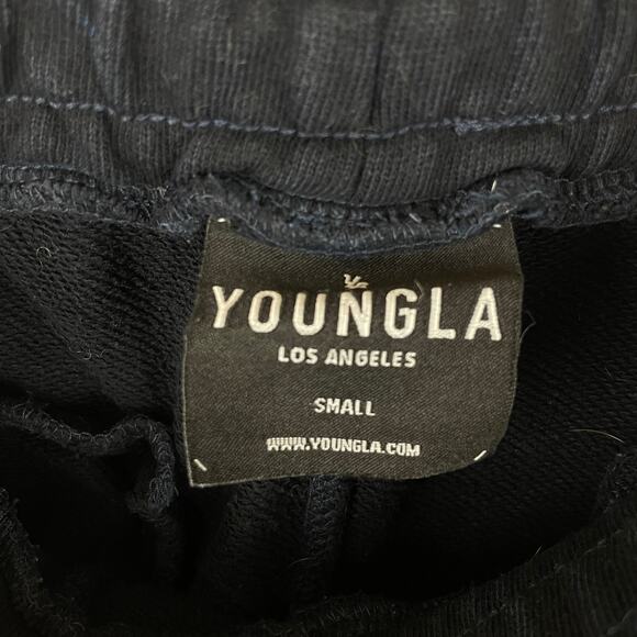 YoungLA Jogger Pant Navy Blue Cuff Ankle Tie Elastic Waist Men's 230 Size S - Picture 6 of 11